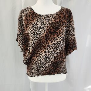 Cato Brown Leopard Print Blouse